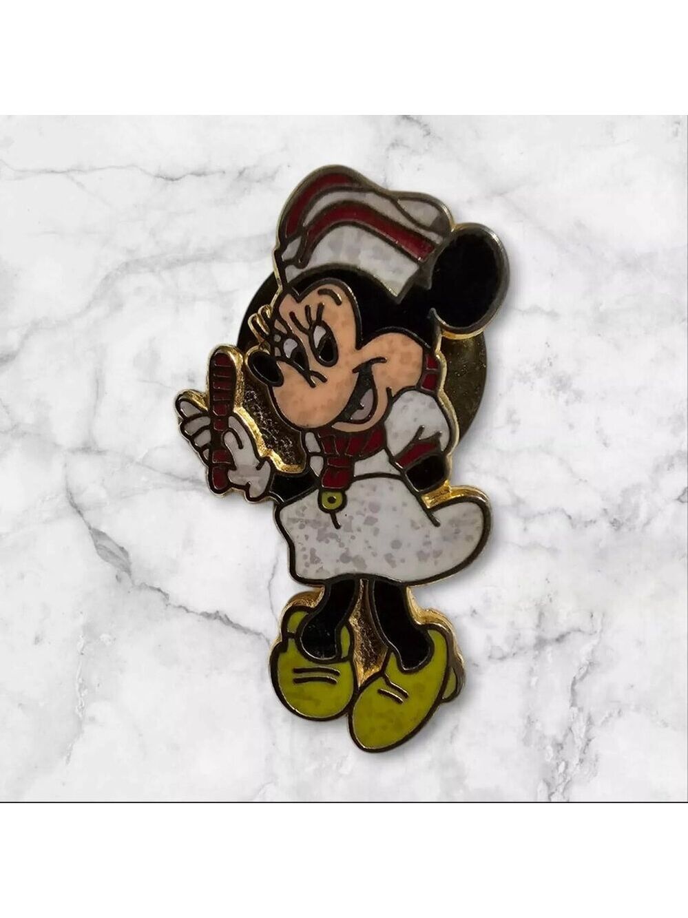 Minnie Mouse Nurse BROOCH Red Stripe Cap Stethoscope Thermometer Disney